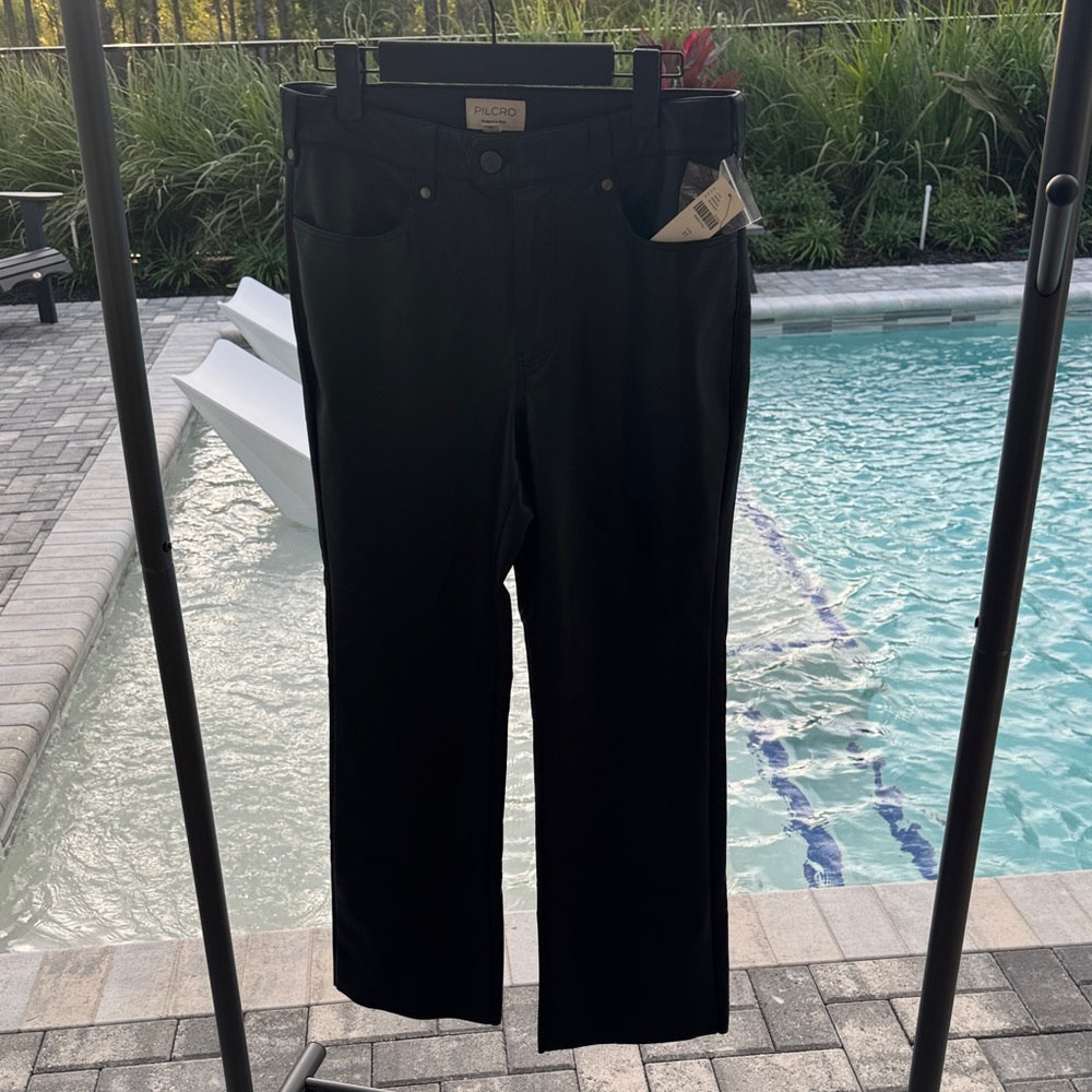 Pilcro Faux leather ankle length trousers